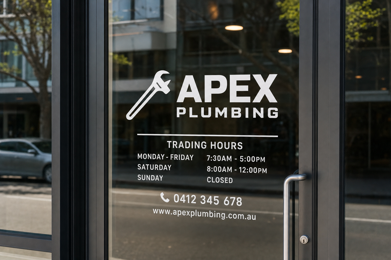 Cut vinyl business shopfront decal