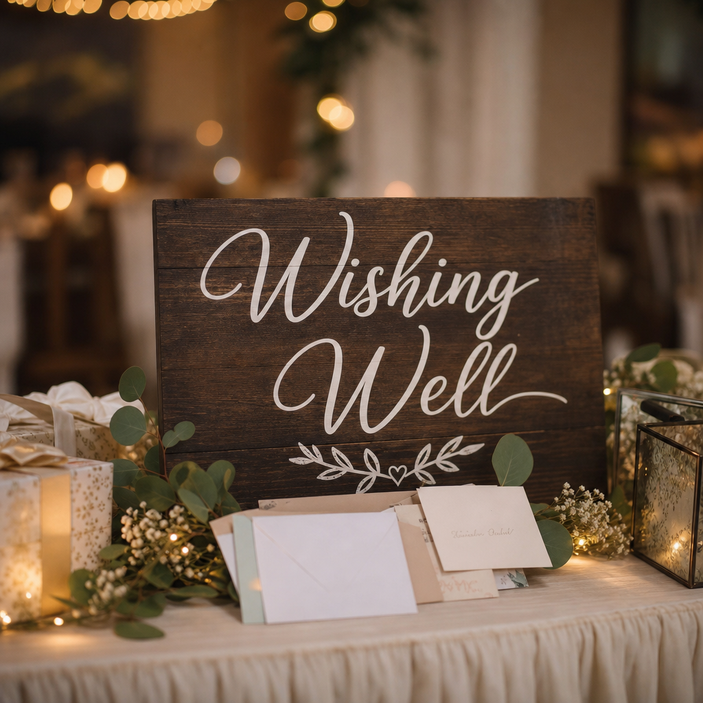 Wedding wishing well sign